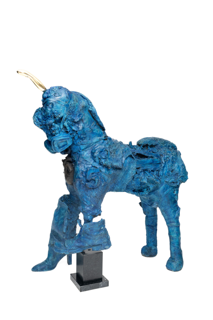 Der fünfte Reiter 2024 Bronze, Patina, Unikat H110cm,B120cm,T40cm